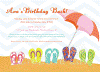 Beach Sandals Umbrella Party Invitation